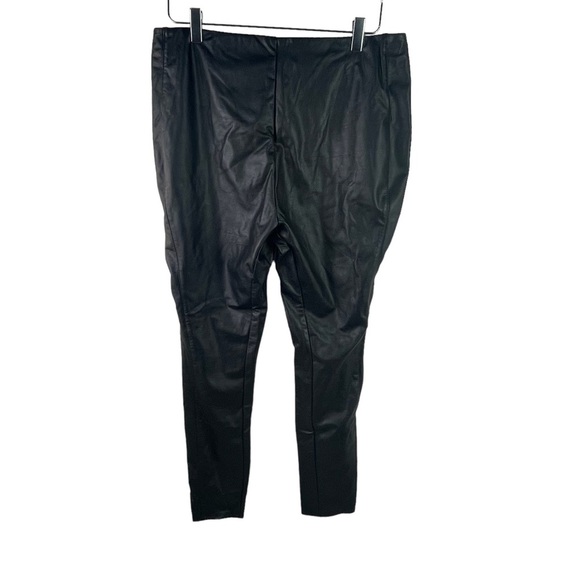 Lysse Faux Vegan Leather High Rise Black Pull On Leggings Women's Size XL - Picture 2 of 12